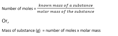 relation between mole and mass