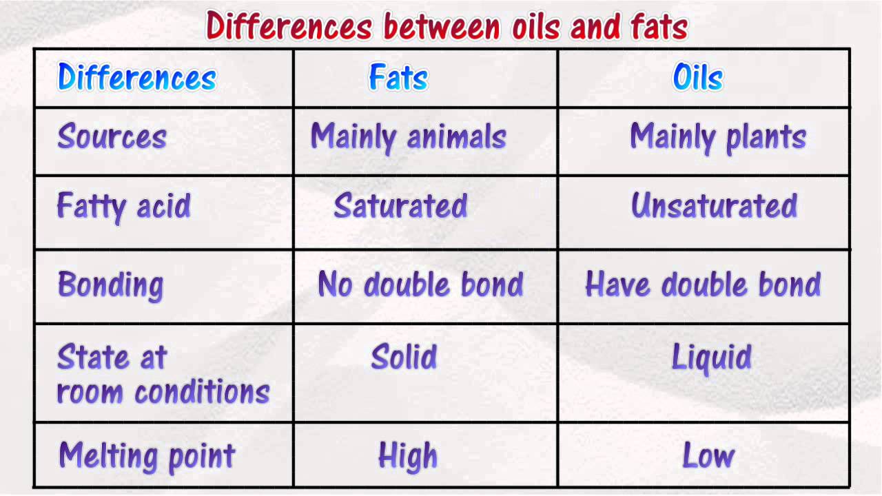 Difference Between Fats and Oils 